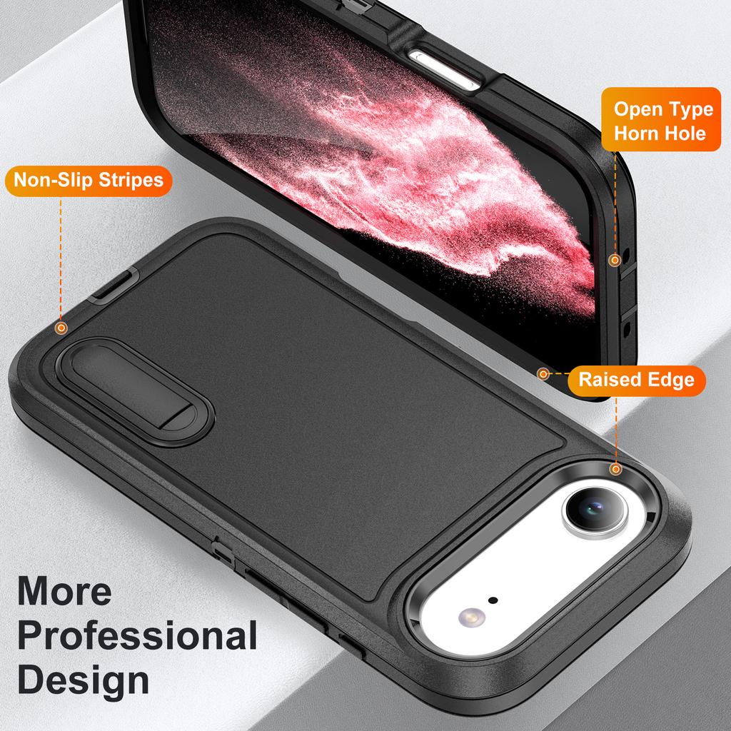 Прочный чехол Funda для Iphone 17 Air 15 16 Pro Max 14 Plus 12 13 Iphone17 Iphone16 3 в 1 подставка телефонные аксессуары