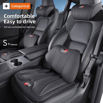 Подушка для шеи из кожи для салона автомобиля, поясничная дышащая подушка для сиденья для Toyota 86 Mirai Supra Prado Alphard Vellfire Crown Sequoia