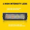 4 LED Amber/White Car Truck  Beacon Strobe Flash Warning Light 12V