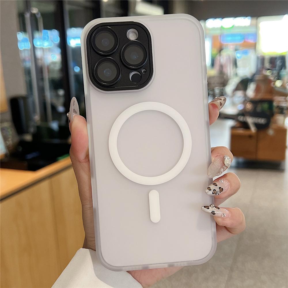 Magnetic Matte Translucent Shockproof Case For Magsafe iPhone 11 12 Pro Max 12 Mini 11Pro 12Pro Max Wireless Charging Cover