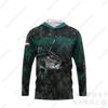 Mens Quick-Dry Long Sleeve Hooded Fishing Shirt UV Protection Outdoor Sportswear Spring Summer