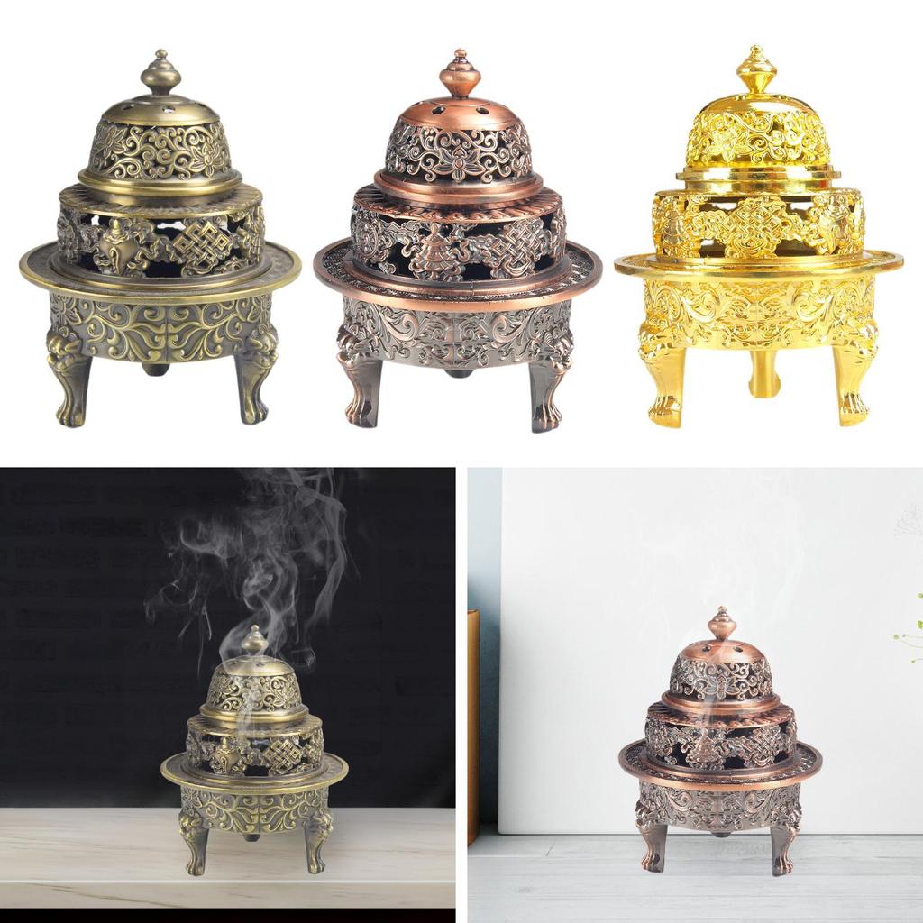 Incense Burner Figurine Desktop Ornament Antique Decor Unique Incense Stand for Tea Decor Office Desktop Room