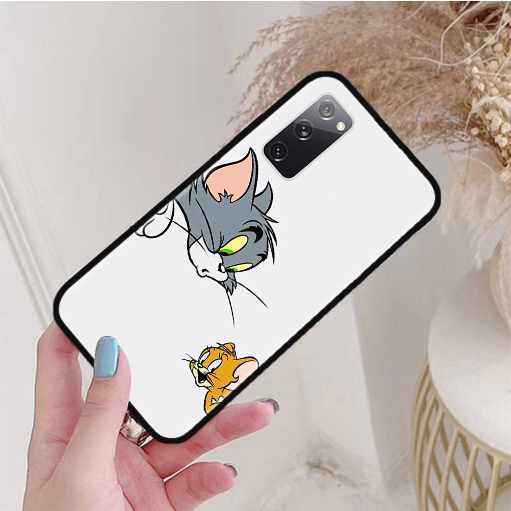 Черный чехол для Xiaomi Poco X6 X4 M5 M6 F5 F6 C65 C55 C50 C51 C40 Pro Redmi 14C A3X 13C 12C 11T 10A 9C Note 7 6 8A Plus C-44 милый Том и Джерри