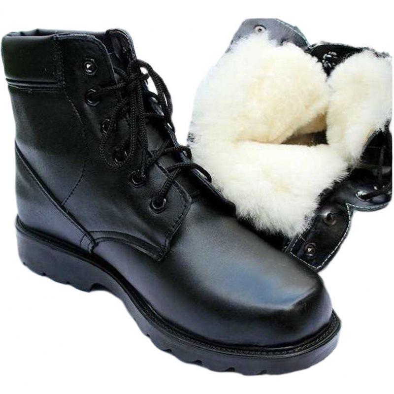 Мужские зимние хлопковые ботинки с шерстяной подкладкой — теплые зимние ботинки в стиле милитари для активного отдыха
