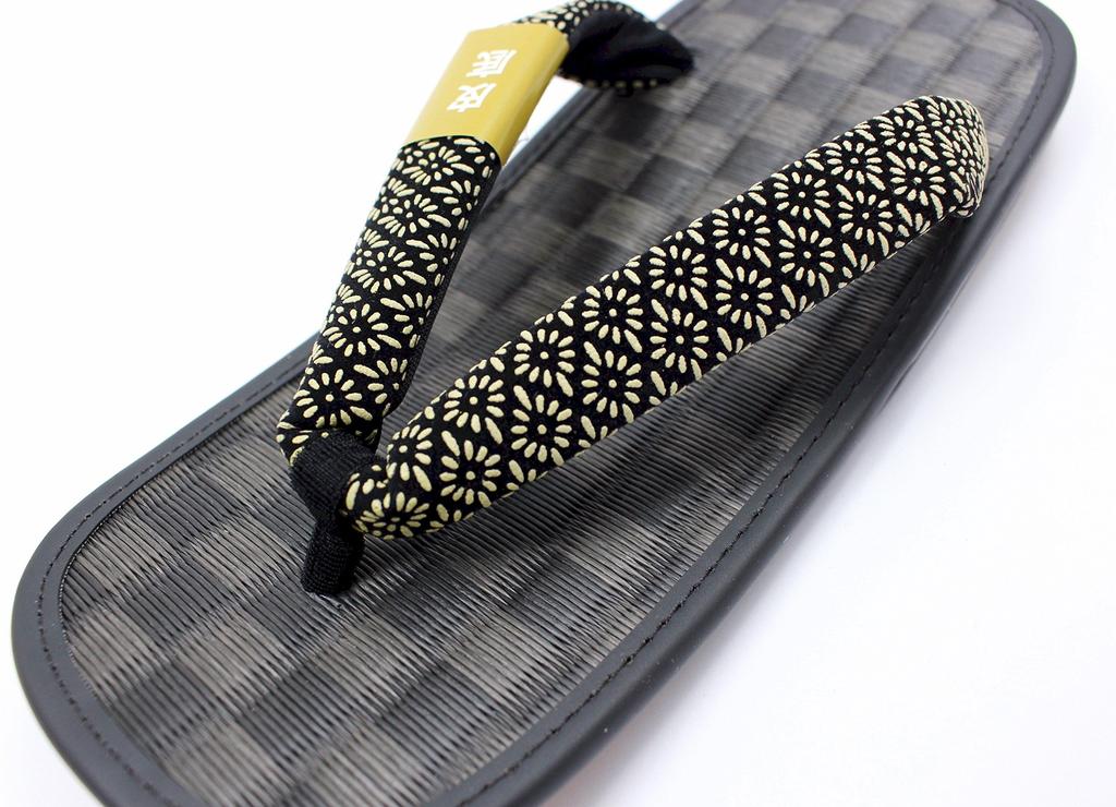 Из черной коровьей кожи татами. Стринги Inden Man, размер японской обуви для джентльменов [Asakusa] [Сделано в Японии] Мужские сандалии, подошвы, Kikubishi (супер