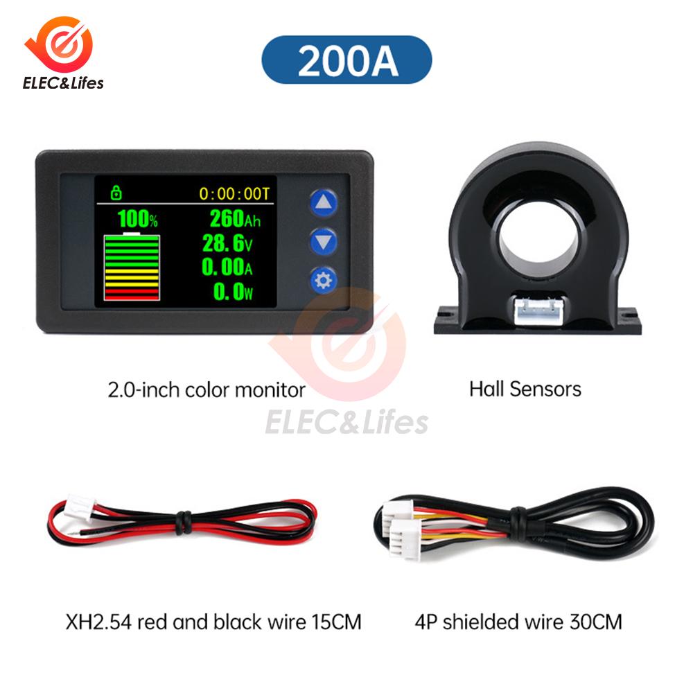 H16AH DC11V-111V 11A Battery Coulometer Professional Precision Digital Battery Capacity Tester for LiFePo Coulomb Counter Meter
