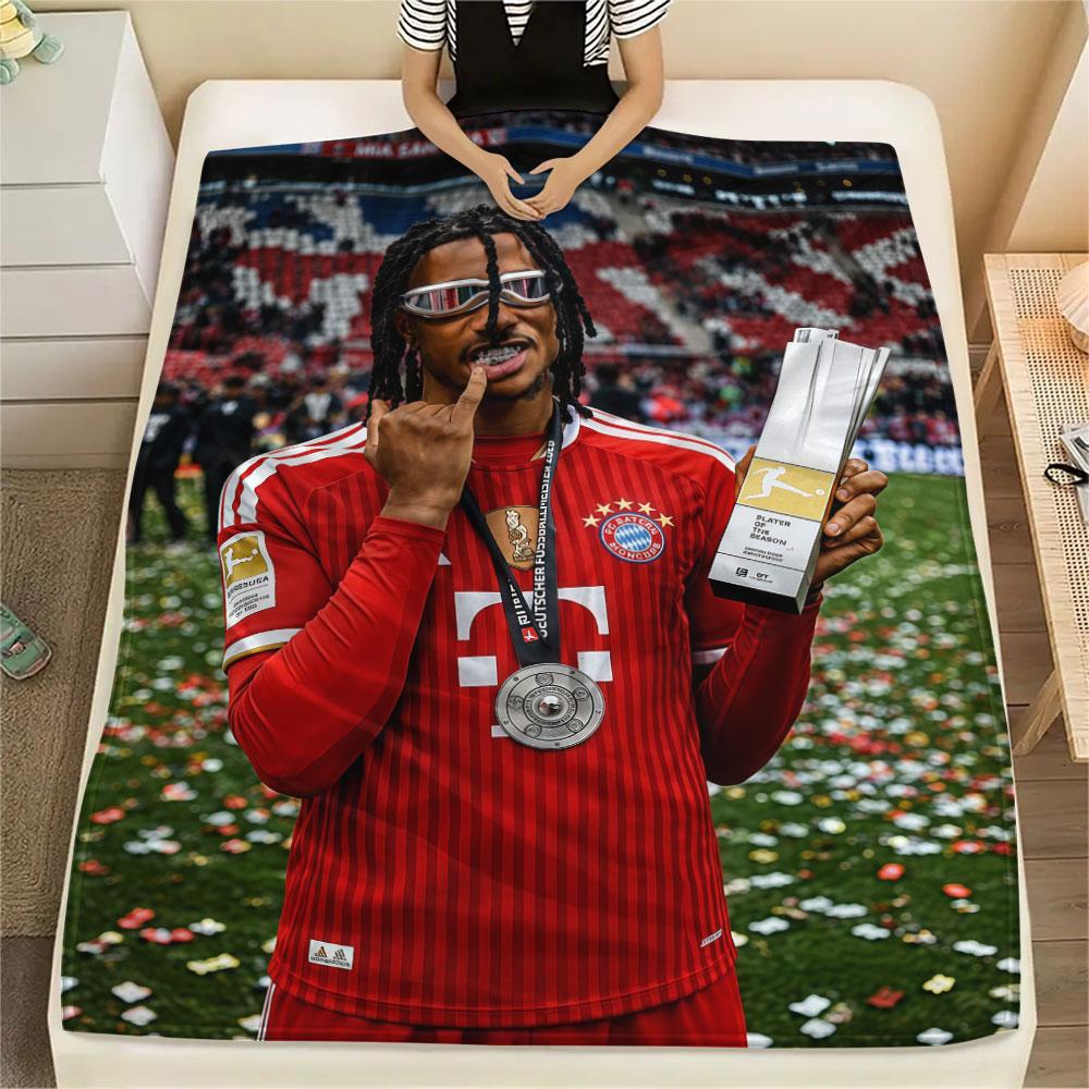 Michael Olise Printed Flannel Blanket, soft throw for bedroom sofa, washable,soccer fan merchandise, great gift.