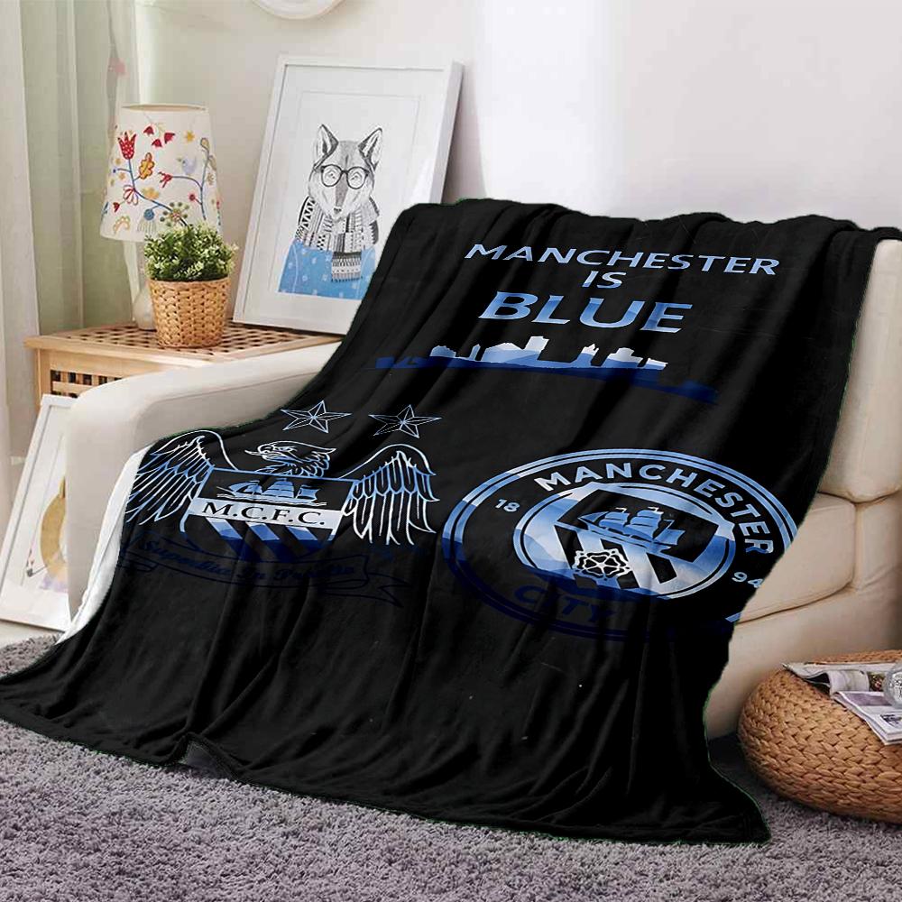 Manchester Crest Blankets Flannel Printed Breathable Warm Throw Blanket for Home Office Bedspreads 0708a4