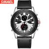 SMAEL мужские электронные часы для отдыха на ремне, водонепроницаемые спортивные часы из сплава с двойным дисплеем, 50 метров