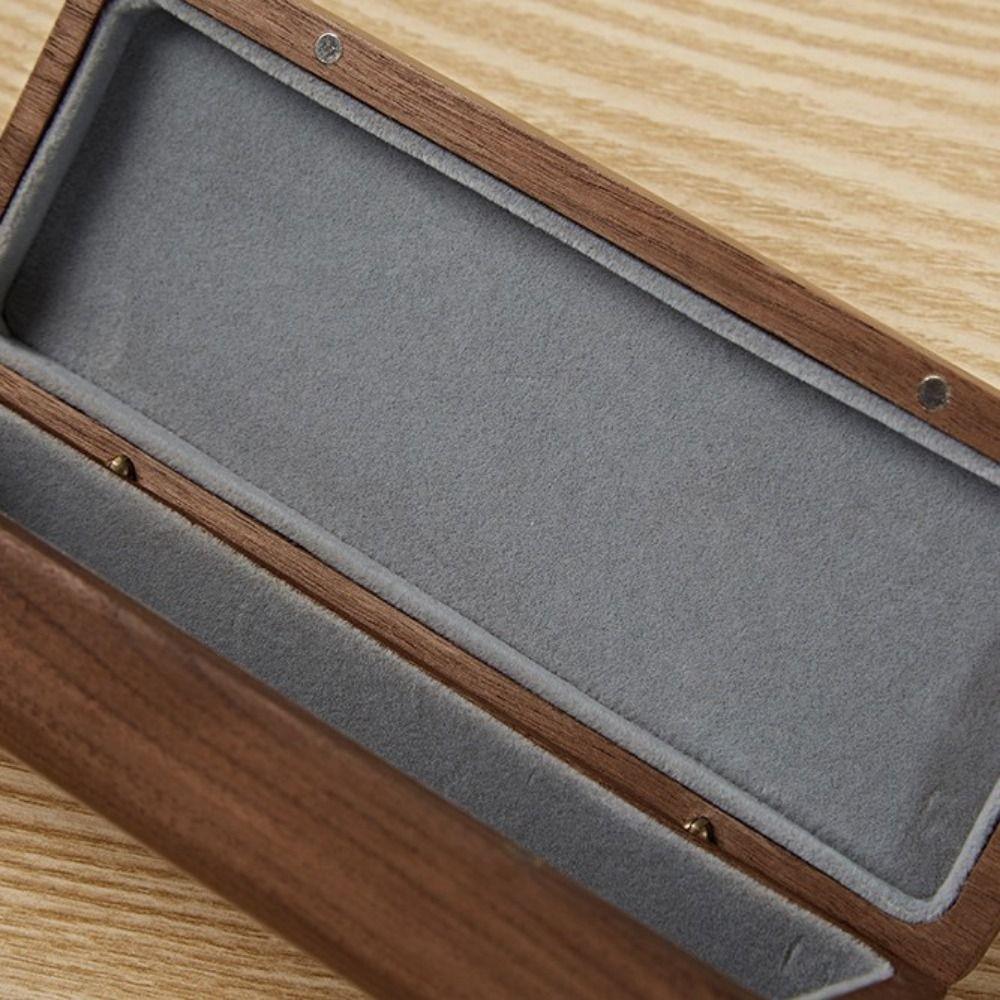 Men and Women Solid Wood Myopia Wooden Case Black Walnut Storage Box Glasses Case