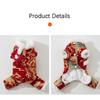 Traditional Chinese Dog Tang Suit Cute Warm Festive New Year Pet Outfit with Fur Collar Puppy Clothes for Chihuahua Yorkie