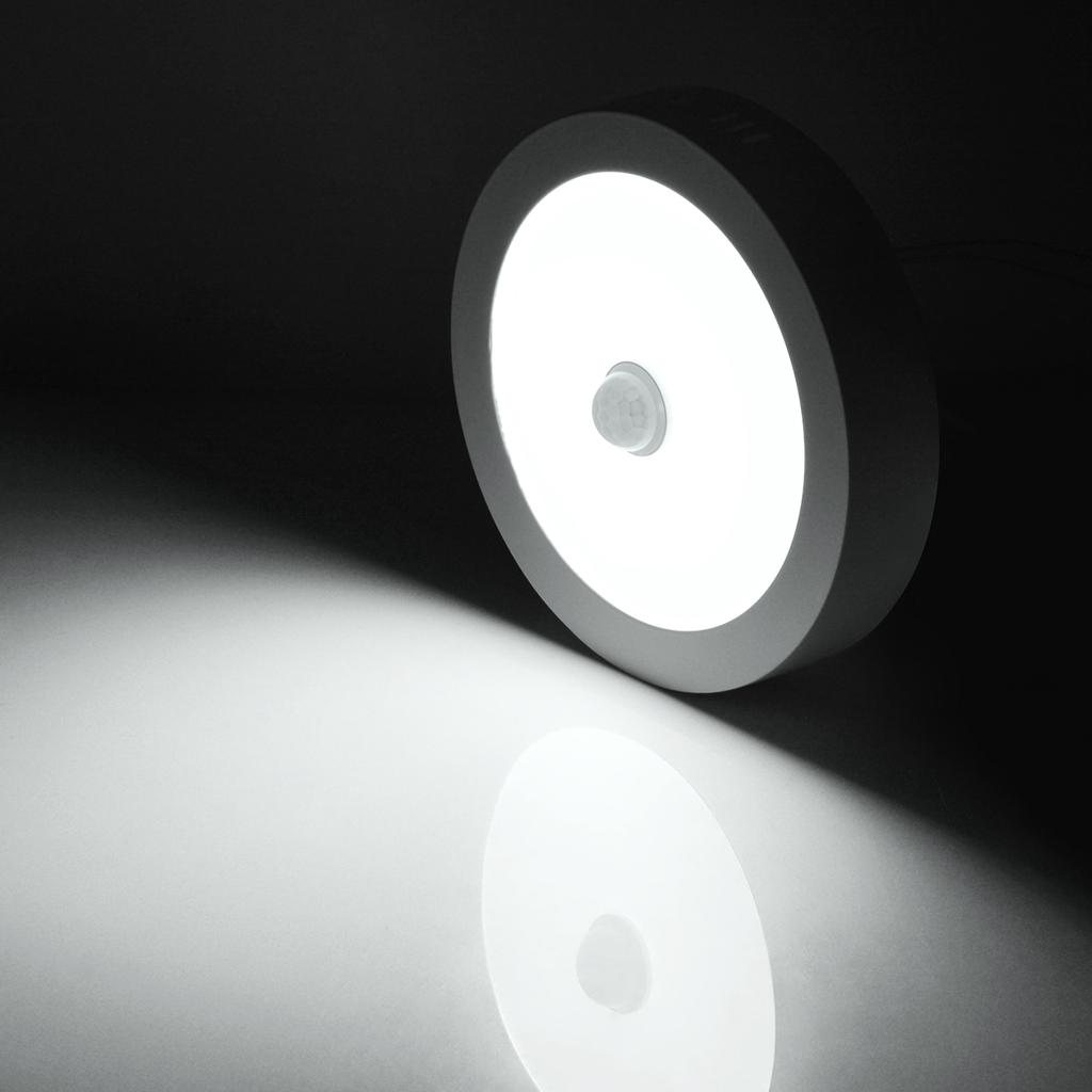 Светодиодная панельная лампа, потолочный светильник, современный светодиодный потолочный светильник, 6 Вт, 12 Вт, 18 Вт, 85-265 В, кухня, ванная комната, датчик движения, PIR, умная лампа