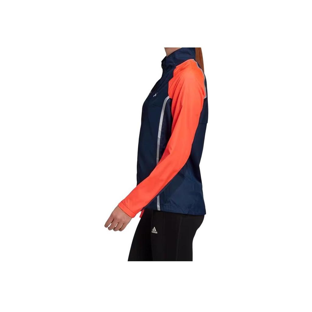 Adidas Gzm Ru Jacket Retro Sports Stand Collar Color Block Comfortable Casual Long Sleeve Jacket Women Jacket Orange Blue GV1324
