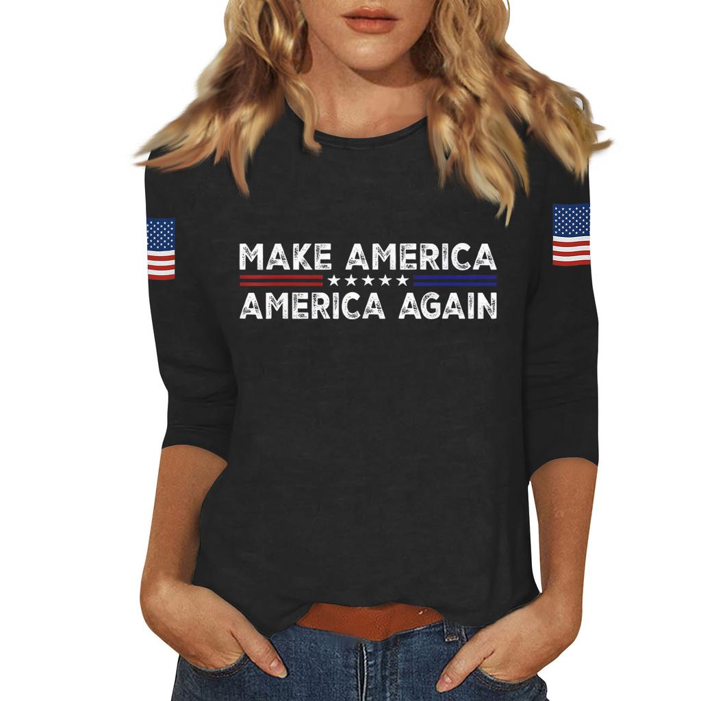 Women's Casual Fashionable Sexy Comfortable Neck Three-Quarter Sleeve Top