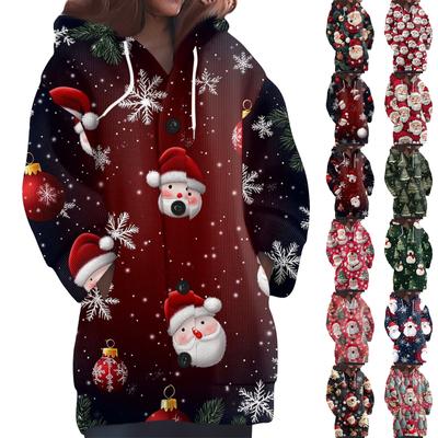 Свитшоты для женщин Вязаный свитер с длинным рукавом Принт Вязаный худи с пуговицами Кардиган Пальто