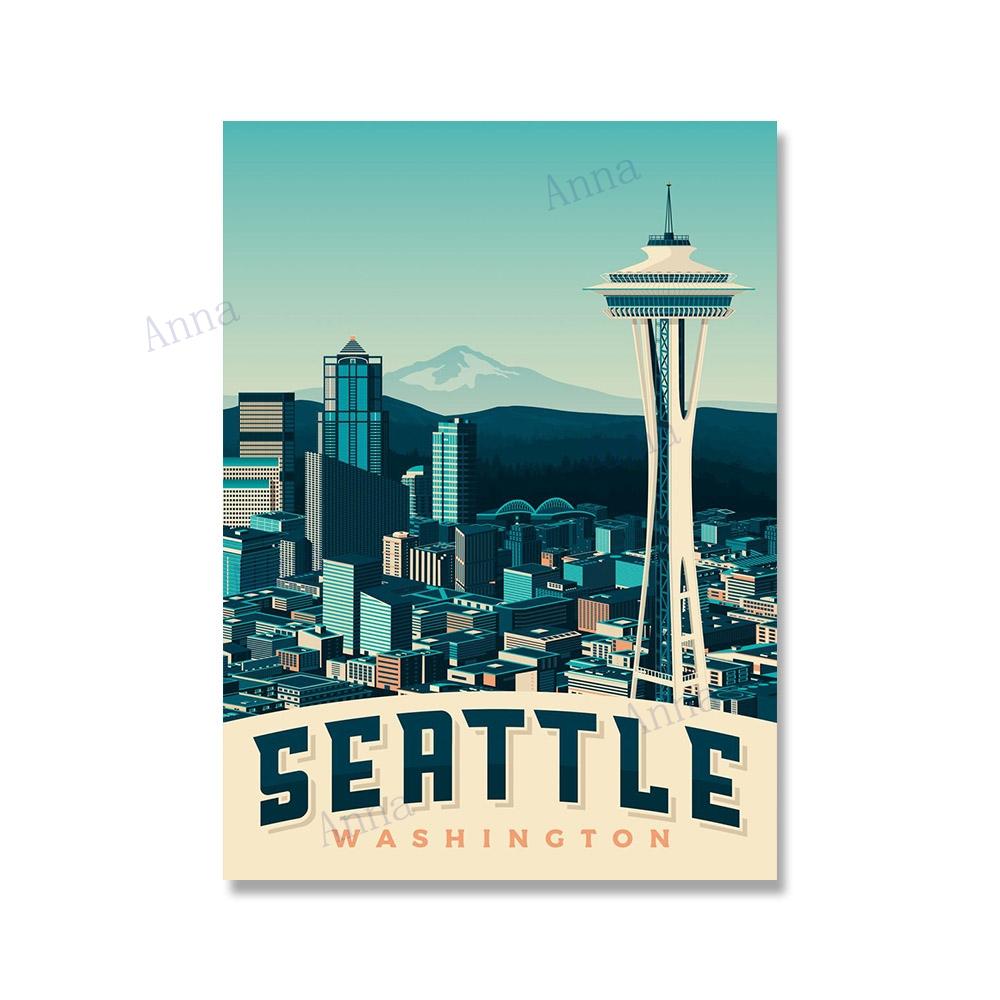 Нью-Йорк Бостон Гавайи Озеро Тахо Чикаго дорожный постер настенный художественный принт холст живопись скандинавские постеры и принты настенные панно