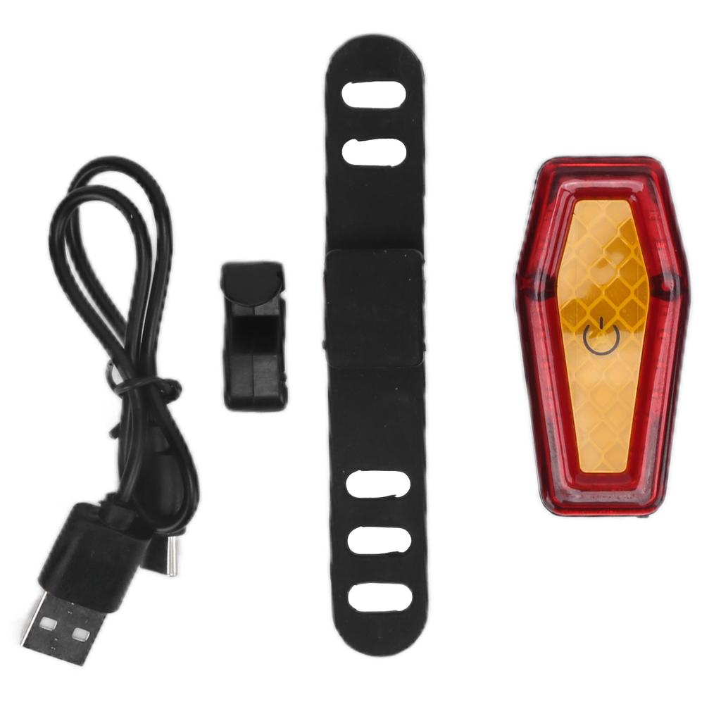 Водонепроницаемый задний фонарь для велосипеда, перезаряжаемый через USB, предупреждающий задний фонарь для безопасности в ночное время