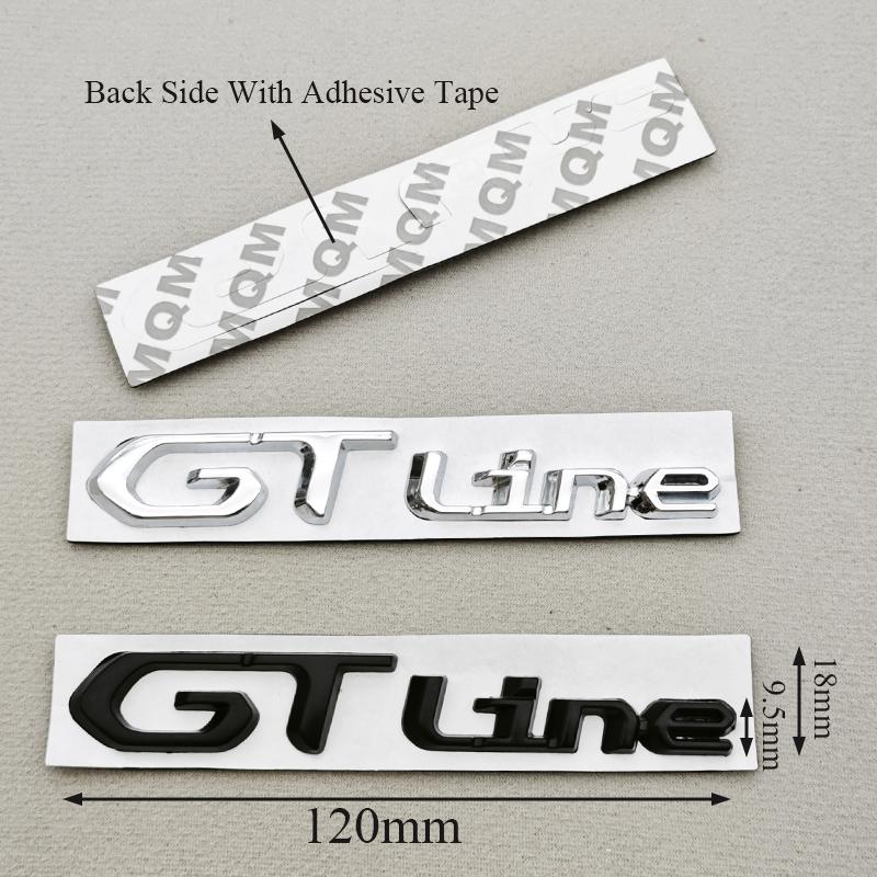 OQUP8 3D Metal Chrome Logo GT Line Emblem Badge For Peugeot 2008 301 307 308 408 3008 508 208 Car Rear Trunk Fender Styling Decoration