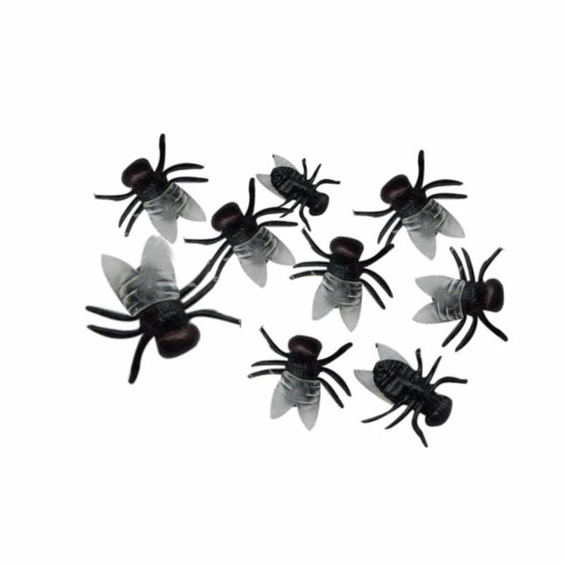 50pc Halloween Plastic Flys Joking Toys Decoration