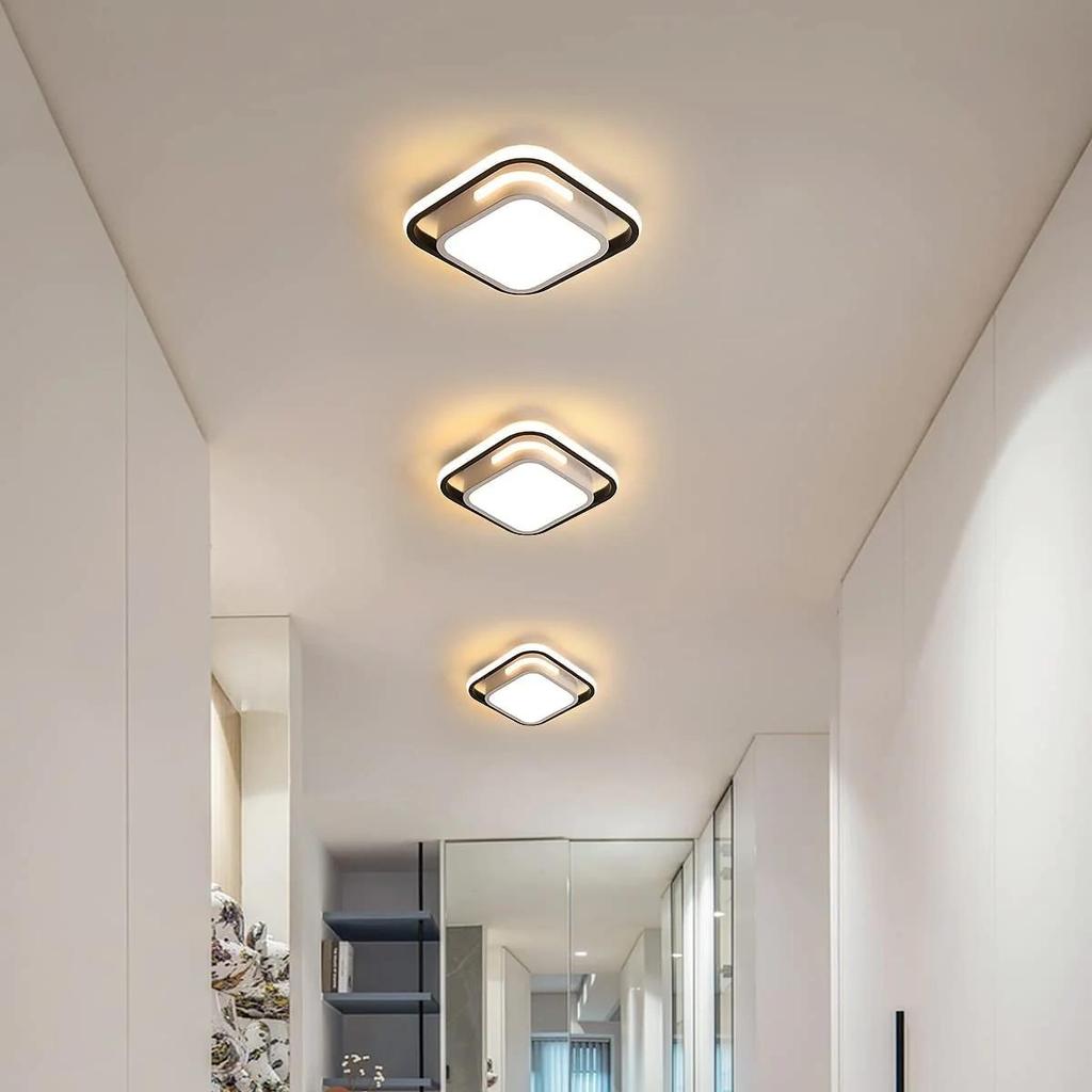 Светодиодный потолочный светильник, квадратный потолочный светильник, современный потолочный светильник, белый акриловый и металлический потолочный светильник для спальни, гостиной, кухни