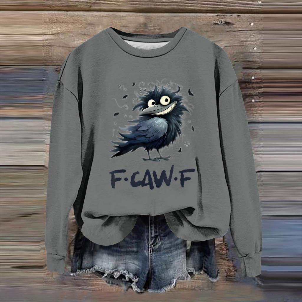 Women's Fashion Casual Long Sleeve Loose Printed Sweatshirt