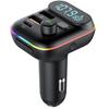 T70 Цветная подсветка Автомобильный Bluetooth MP3 FM-передатчик QC3.0 Быстрая зарядка PD Вставляемая карта USB-накопитель Воспроизведение песен Мини