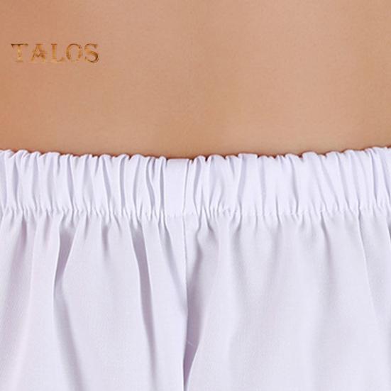 Летние брюки для медсестры со средней посадкой и эластичной резинкой на талии, широкие длинные брюки, однотонные женские рабочие брюки с карманами