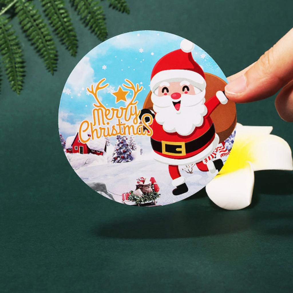 100 шт. Рождественские наклейки Этикетка для подарочной упаковки Самоклеящиеся для подарочного пакета Подарочная открытка Подарочный чехол Конверт Декор DIY Скрапбукинг