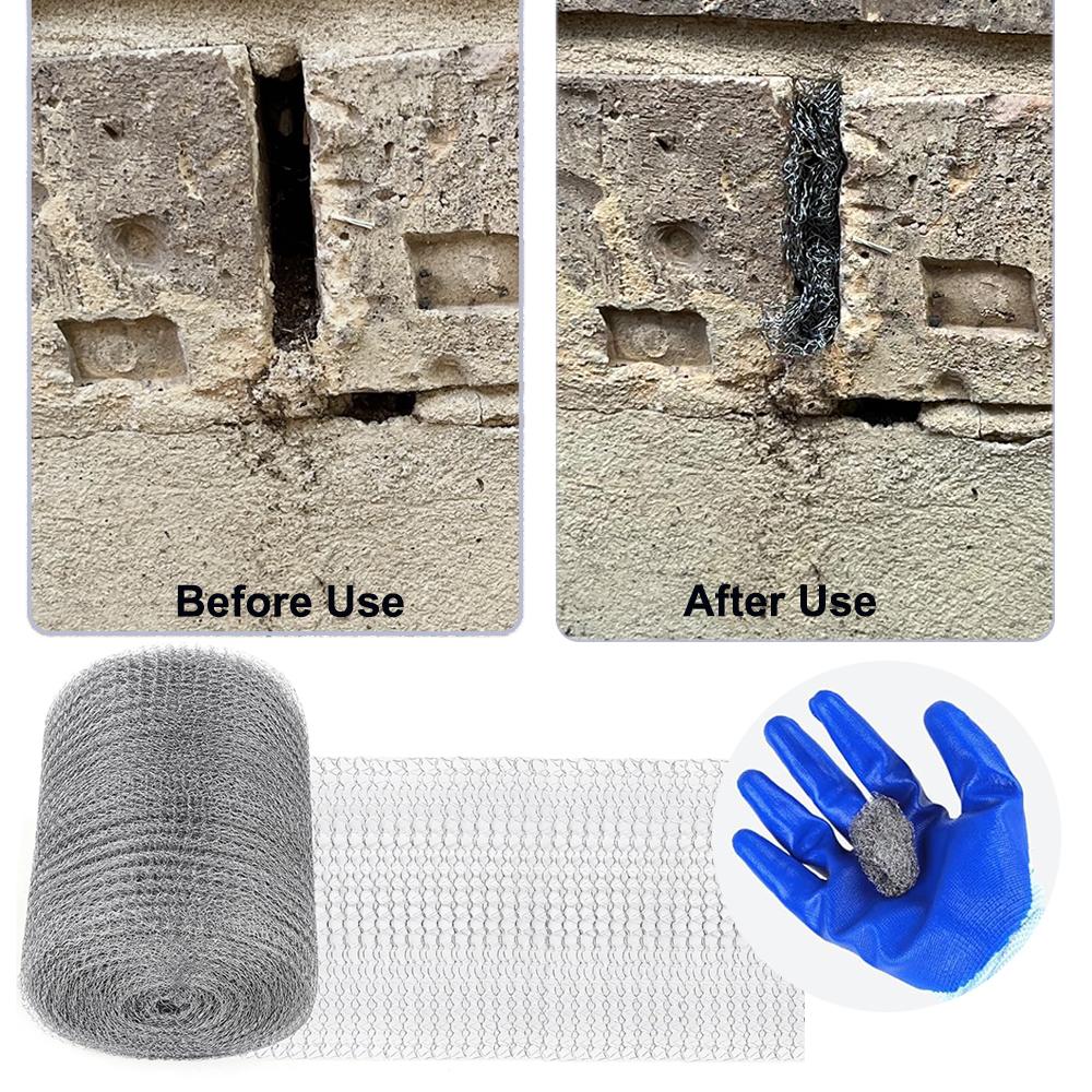 3 meters - 15 meters  mesh fabric fill, stainlesss steel gaps blocker, easy to use, flexible and elastic hardware fabric DIY kit