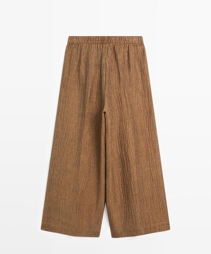 Широкие брюки Masimodutti из смесовой ткани со льном