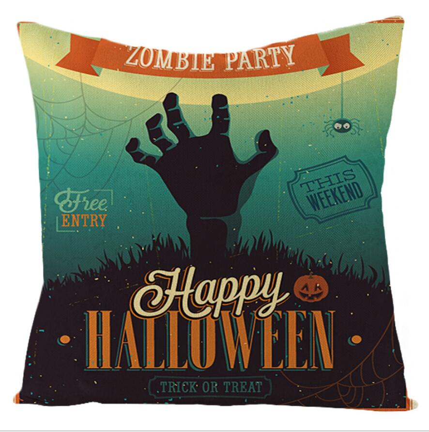 Halloween Night Castle Pumpkin Lantern Series Pillow Case Linen Home Decor Fabric Sofa Pillowcase Comfortable Car Cushion Cover