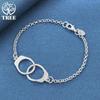 925 Sterling Silver Double Round Circle Bracelet Jewelry
