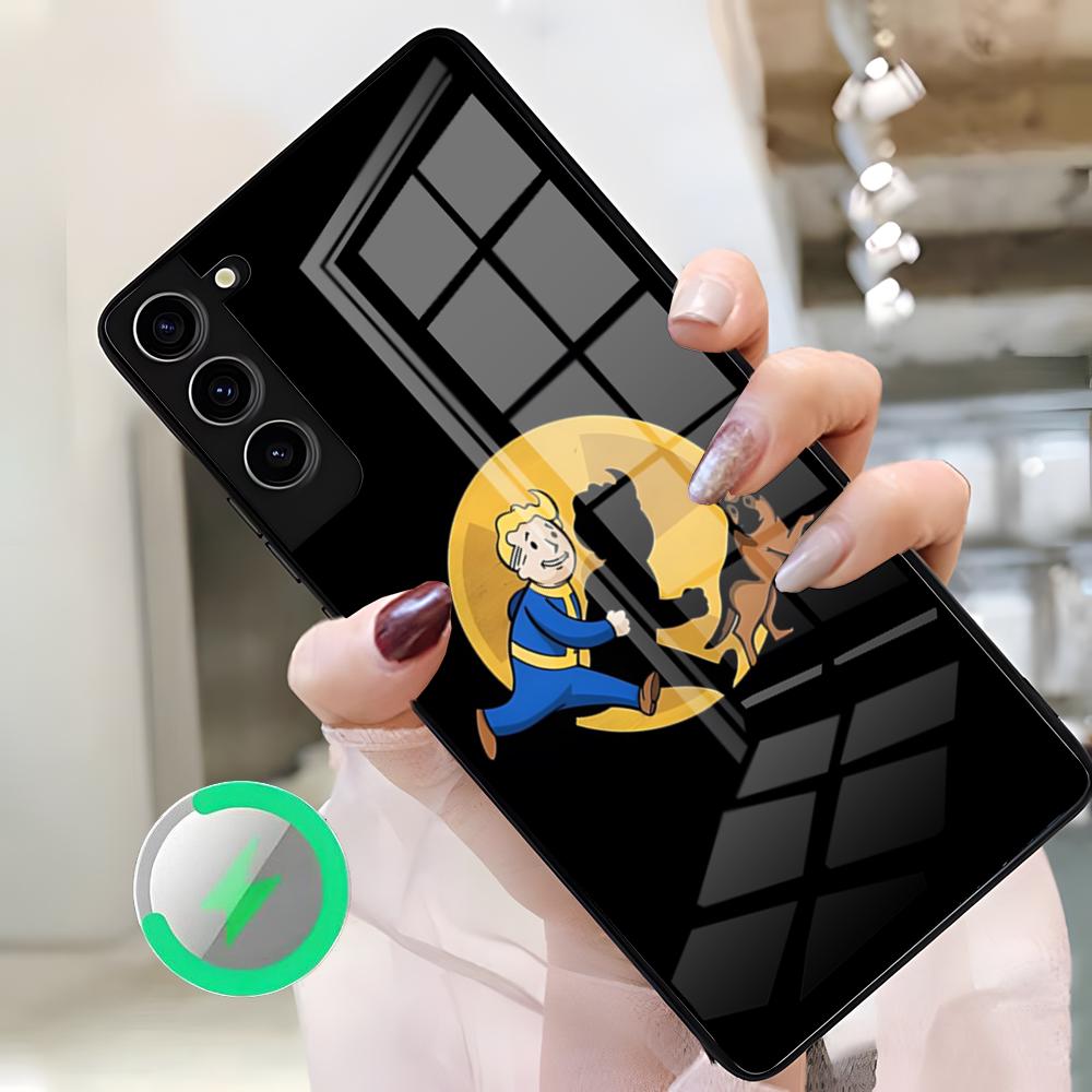 Чехол для телефона F-Fallouts Vault для Samsung S26 Ultra S25 Edge S23 S22 S21 S20 Ultra Plus S24 Fe A25 Магнитная стеклянная крышка