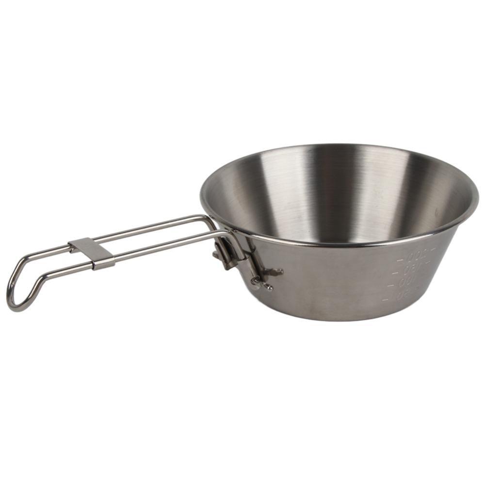 Stainless Steel Folding Bowl Lightweight Portable Bowl Durable Foldable Bowl  BBQ
