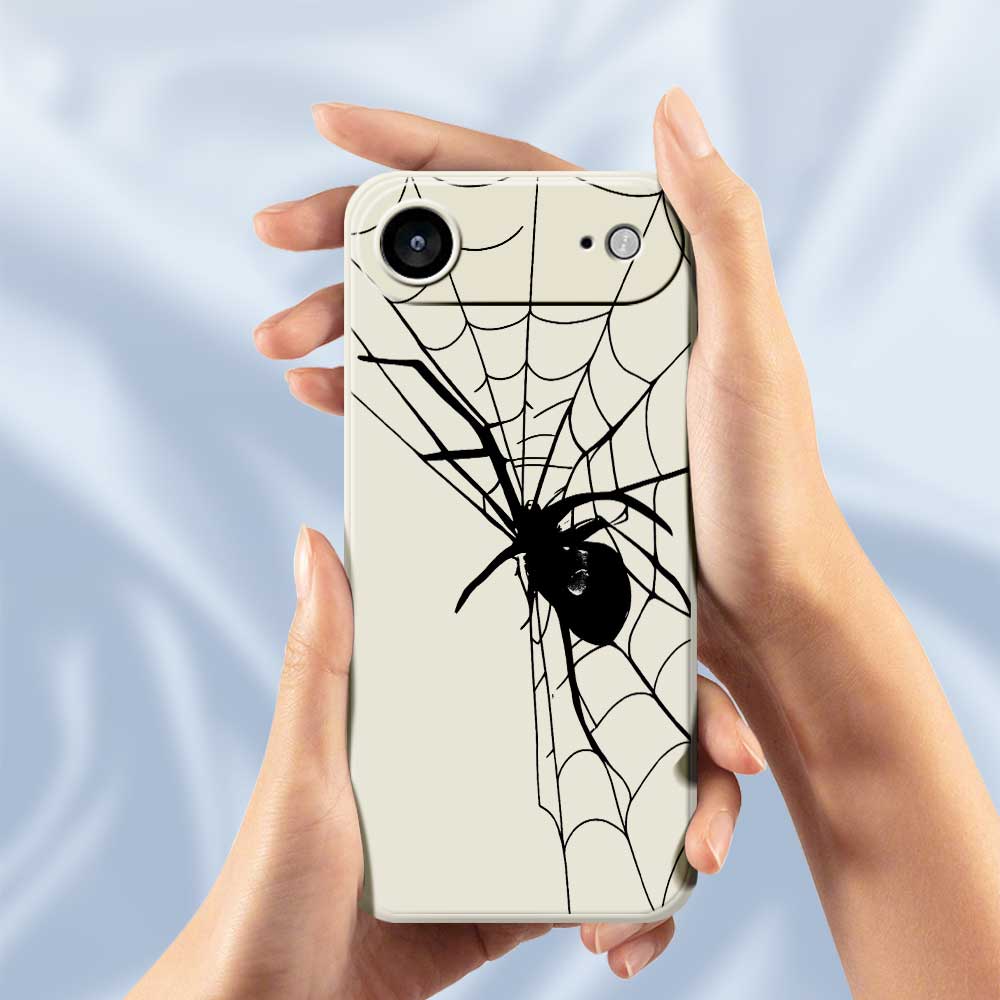 For iPhone 17 Air Case Spider Pattern Printing Straight Edge TPU Phone Back Cover