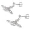 Vivienne Westwood Mini Bath Relief Drop Earrings Silver [Item]
