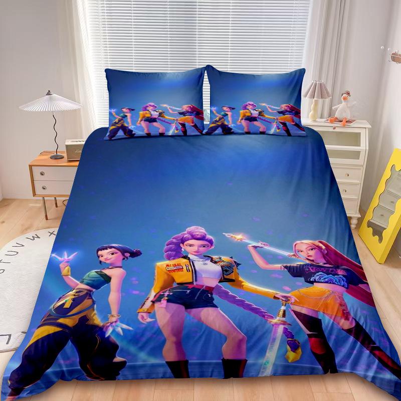 Kids D-Demon H-Hunters Duvet Cover Set K-pop Bedding Set Comforter Cover Twin King with Pillocase Children Gifts Decor