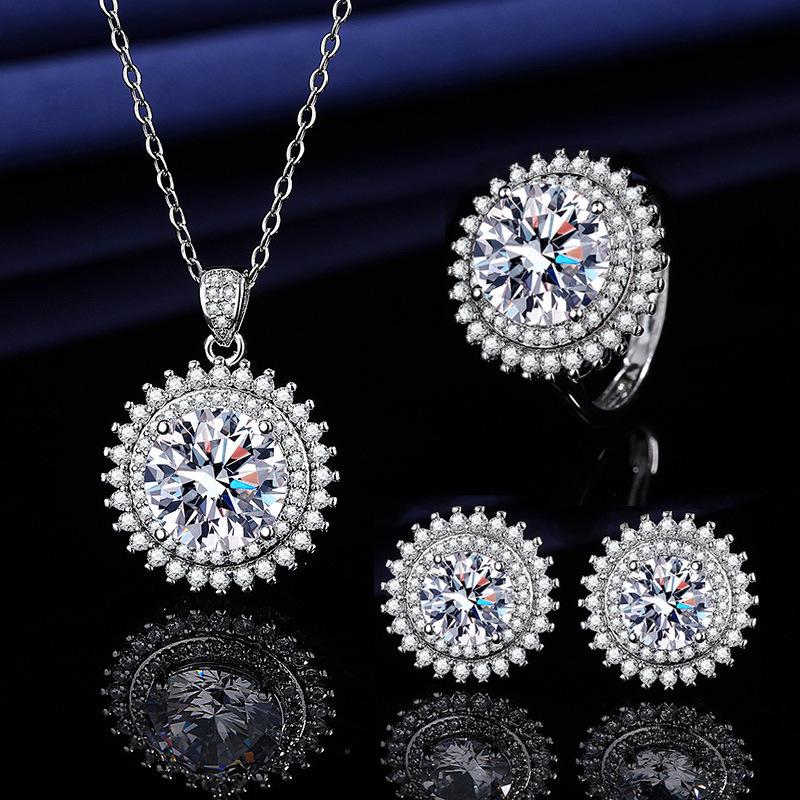 Многоцветный набор украшений с драгоценными камнями: корона королевы, колье, кольцо, серьги и кулон для женщин