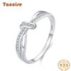 Tancise Classic 925 Sterling Silver Zircon Ring Ladies Jewelry Wedding Promise Party Gift
