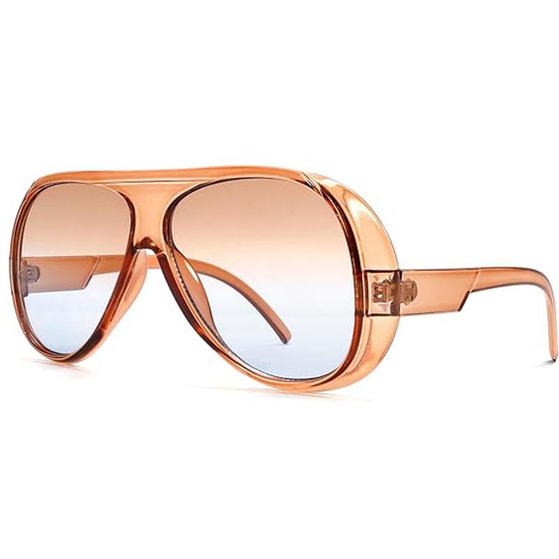 Trendy Oversized Large Frame Y2K Cat Eye Sunglasses for Women Vintage Retro Oval Gradient Sunglasses UV400 Decoration Shades
