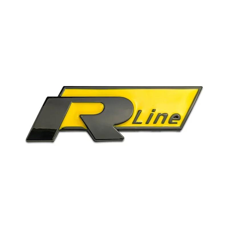 TCFJN1 Металлическая наклейка-эмблема Rline R для VW Volkswagen Golf Polo Passat Jetta Bora Beetle T-Roc, наклейка на переднюю решетку, боковую часть багажника автомобиля
