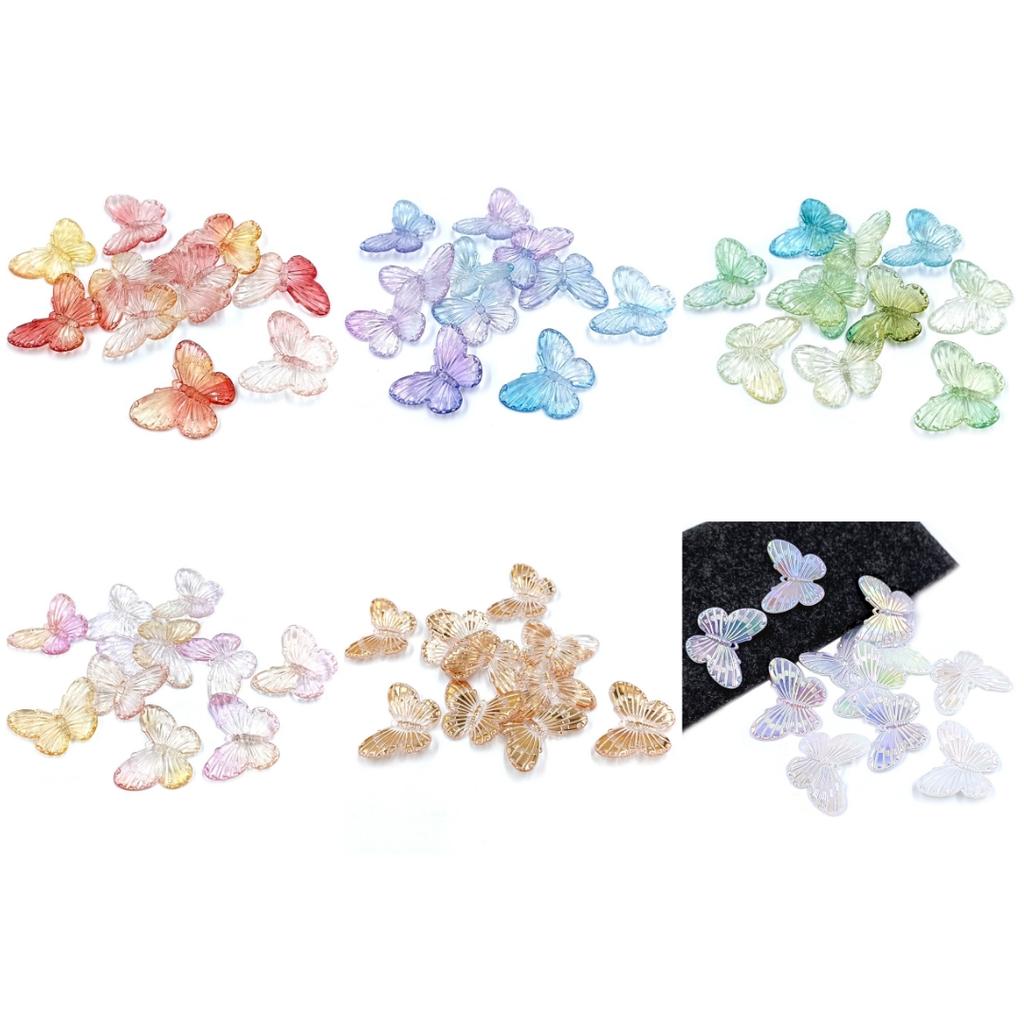 10 шт. DIY Шпилька Ювелирные Аксессуары Двойной Цвет Бабочка С Отверстием Градиент Подвеска Материал Бусины Ручной Работы Креативные Нежные Ювелирные Изделия