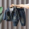 Boys Denim Suit Spring and Autumn Children's Retro Boy Fashion Two-piece Suit