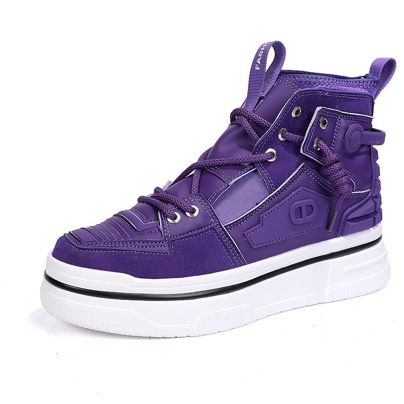 INS Style Purple Мужская обувь для скейтбординга, уличная одежда, высокие кроссовки на платформе, мужская мода, шнуровка, обувь для скейтбординга на открытом воздухе
