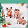 Очаровательный полимерный рождественский олень с подарочной коробкой, DIY мини-ландшафтное украшение