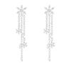 Chynian Earrings Snowflake Sway Winter Popular Earrings for Ladies Long Christmas Silver 925 Earrings for Metal Allergies Accessories She Birthday