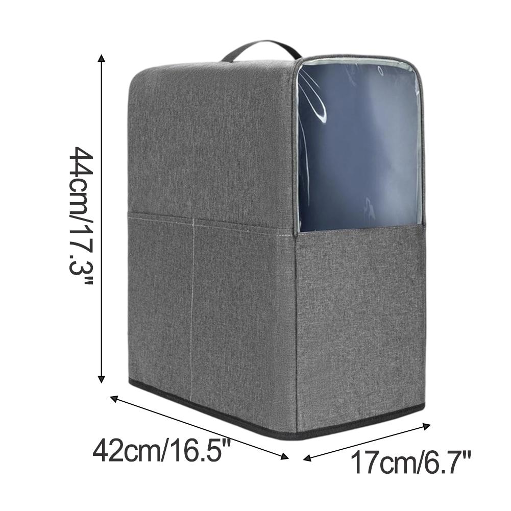 For NJ Slushie Machine Dust Cover for Professional Freeze Drink Maker with Transparent Front and Storage Pockets