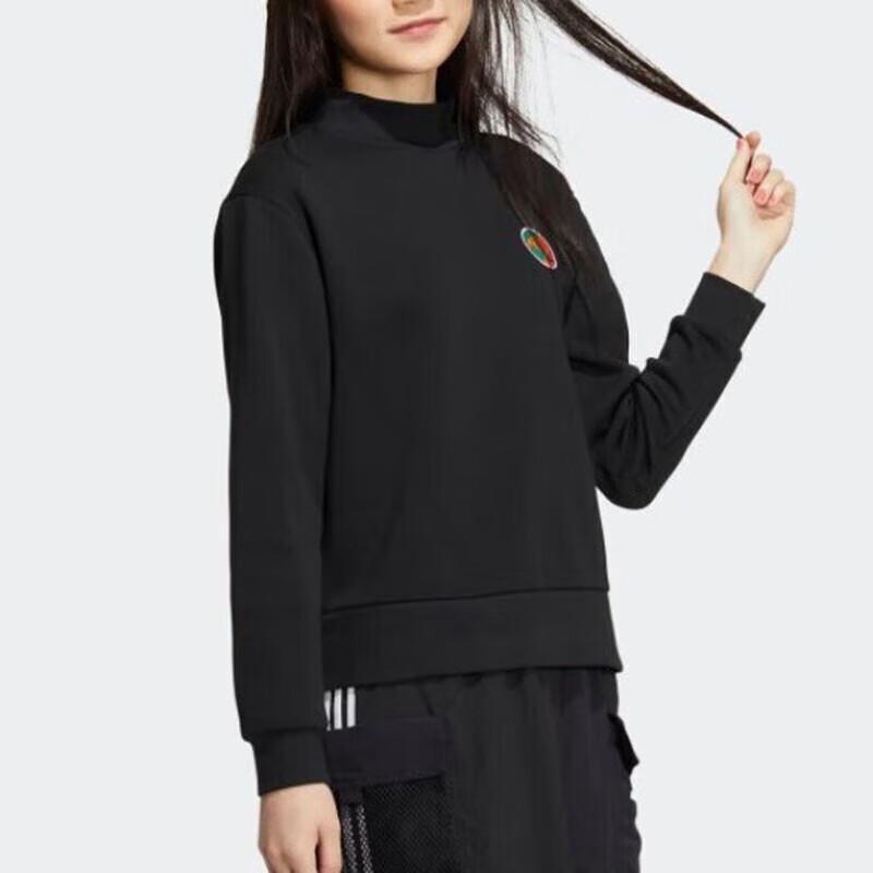 adidas Повседневный спортивный пуловер с принтом нео-логотипа, женские топы, черный HN2369