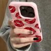 Красный принт губ Силиконовый чехол для телефона iPhone 17 16 15 14 13 12 Pro Max Plus 17 11 Воздушная текстура Ударопрочный мягкий чехол