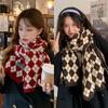 Winter Knitted Plaid Scarf Warm Shawl Wrap New Cashmere Scarves  Women